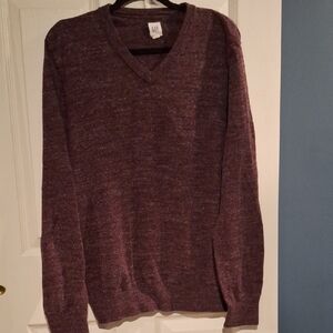 GAP V-Neck Sweater in Maroon/Purple XL